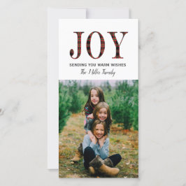 Plaid Joy Holidayフォトカード(4x8) シーズンカード