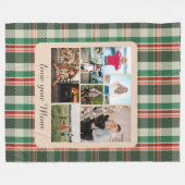 Plaid Kidsクラシカル Multiple Photos Monogram フリースブランケット (正面(横))