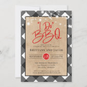 Plaid KraftストリングライトI do BBQ婚約Invi 招待状 (正面)