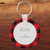 Plaid & Leopard Printクリスマスツリー キーホルダー (裏面)