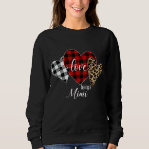 Plaid Leopard Print Love Being a Mimi スウェットシャツ