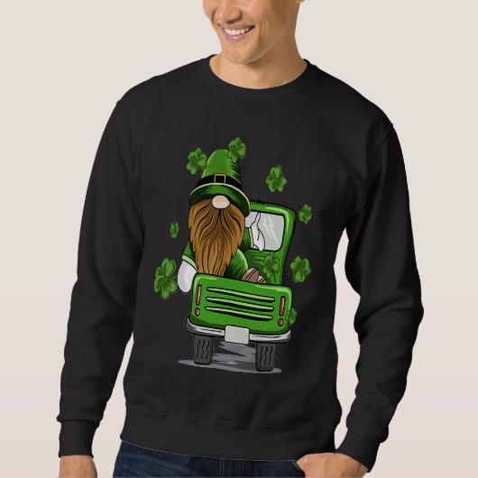 Plaid Leprechaun Monster Truck St Patrick's Day Lu スウェットシャツ (正面)