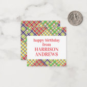 Plaid Madrasギフトパーソナライズされたエンクロージャカード ノートカード (正面/裏面インサイチュ)