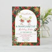 Plaid Mistletoe & Margaritas Holiday Party Invitat 招待状 (スタンド正面)