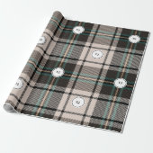 Plaid Monogram Classic Christmas Wrapping Paper ラッピングペーパー (アンロールド)