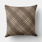 Plaid n Swirls Brown n Cream装飾用クッションmcful クッション (裏面)