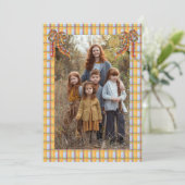 Plaid Orange Blue、フォトカード 招待状 (スタンド正面)