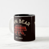 Plaid Papa Bear Father Year Established Black ツートーンマグカップ (正面左)