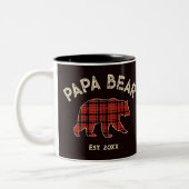 Plaid Papa Bear Father Year Established Black ツートーンマグカップ (左)