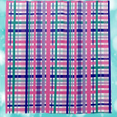 Plaid Pattern Purple Teal Navy Blue Pink シャワーカーテン