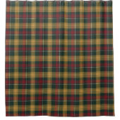 Plaid Pattern Shower Curtain - Green, Red, シャワーカーテン (正面)
