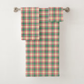 Plaid-patterned towel set with red, green, yellow  バスタオルセット (インサイチュ)
