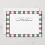 Plaid Personalized Photo Merry Christmas Card シーズンカード (裏面)