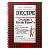 Plaid Personalized Recipe Notebook-Christmas Gift ノートブック (正面)