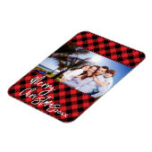 Plaid Photo Christmas Card - Frame Magnet Keepsake マグネット (左側)