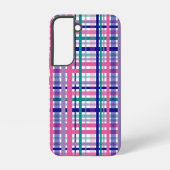 Plaid Pink Teal Navy Blue Purple Samsung Galaxyケース (裏面)