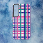 Plaid Pink Teal Navy Blue Purple Samsung Galaxyケース