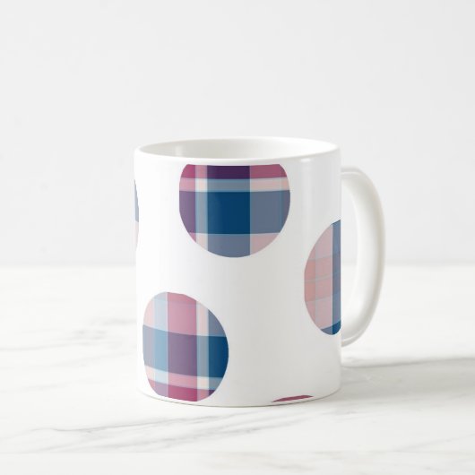 Plaid Polka Dots コーヒーマグカップ (正面右)