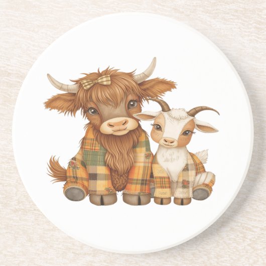 Plaid & Precious Pals コースター (正面)