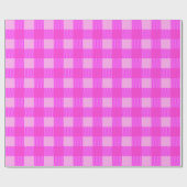 Plaid Print In Pink Custom ラッピングペーパー (フラット)