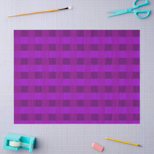 Plaid Print In Purple Custom 薄葉紙 (クラフト)