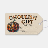 Plaid Pumpkin Halloween Gift Tag ギフトタグ (正面(横))