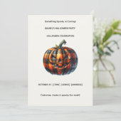 Plaid Pumpkin Halloween Party Invitation 招待状 (スタンド正面)