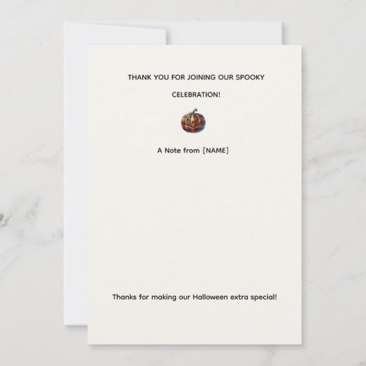 Plaid Pumpkin Halloween Party Invitation 招待状 (裏面)