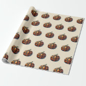 Plaid Pumpkin Halloween Wrapping Paper ラッピングペーパー (アンロールド)