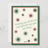  Plaid Red and Green Snowflakes & Christmas Trees  シーズンカード (裏面)