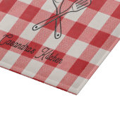 Plaid Red & White Custom Name Gift カッティングボード (角)