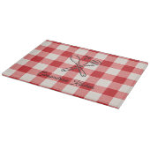 Plaid Red & White Custom Name Gift カッティングボード (角)