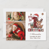 Plaid Reindeer 2 Photo  First Christmas シーズンカード (正面)