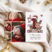 Plaid Reindeer 4フォト初めてのクリスマス シーズンカード