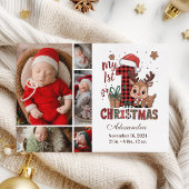 Plaid Reindeer 5フォト初めてのクリスマス シーズンカード