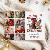 Plaid Reindeer 8フォト初めてのクリスマス シーズンカード