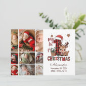 Plaid Reindeer 9 Photo First Christmas シーズンカード (スタンド正面)