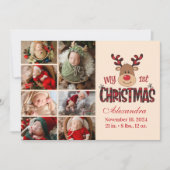 Plaid Reindeer Baby First Christmas 7 Photo シーズンカード (正面)
