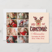 Plaid Reindeer Baby First Christmas 8 Photo  シーズンカード (正面)