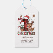 Plaid Reindeer First Christmas ギフトタグ (正面)