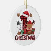 Plaid Reindeer “My 1st Christmas”  セラミックオーナメント (右)
