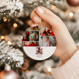 Plaid Reindeer Photo First Christmas オーナメント