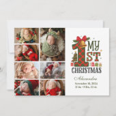  Plaid Rustic 7 Photo  First Christmas シーズンカード (正面)