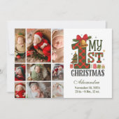  Plaid Rustic 9 Photo  First Christmas シーズンカード (正面)