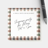 Plaid Rustic Earth Tones Small Sticky Notepad  ポストイット