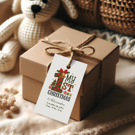 Plaid Rustic First Christmas ギフトタグ
