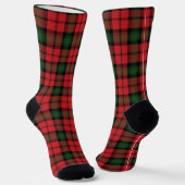 Plaid Rustic Red and Green Tartan ソックス (傾斜あり)