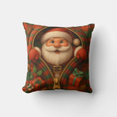 Plaid Santa Claus Christmas Design クッション (正面)