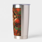 Plaid Santa Claus Christmas Design  保温保冷タンブラー (左面)