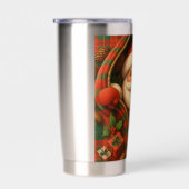 Plaid Santa Claus Christmas Design  保温保冷タンブラー (右面)